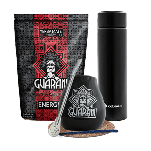 Zestaw Yerba Mate Guarani Energia con Guarana 500g (0,5kg Suszu) + Matero Ceramiczne / Tykwa + Termos LED + Bombilla + Akcesoria