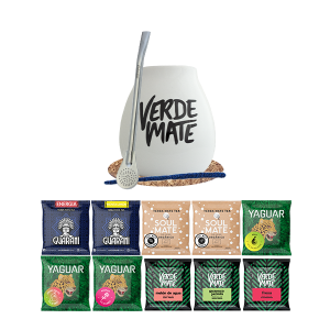 Zestaw do Yerba Mate: Matero Ceramiczne / Tykwa + Bombilla + Próbki Yaguar, Soul Mate, Verde Mate i Guarani 10x50g (0,5kg Suszu) + Akcesoria