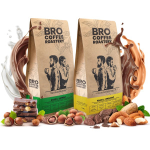 Zestaw 2 Kaw Ziarnistych: Coffee Broastery Brazil Mogiana 1000g i Brazil Cerrado 1000g (2kg) – Kawa Brazylijska, 100% Arabica