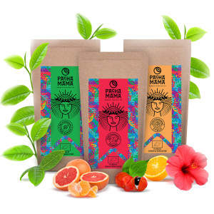 Trzypak Guayusa Pachamama: Energia 500g, Pure 500g i Citrus 250g (1,25kg)