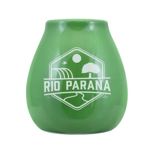 Matero Ceramiczne / Tykwa do Yerba Mate z Logo Rio Parana Zielona 330ml – Cebador