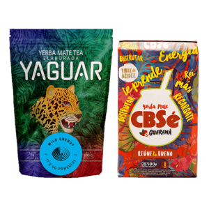 Dwupak Yerba Mate: CBSé Energía Guaraná 500g + Yaguar Wild Energy 500g (1kg Suszu)