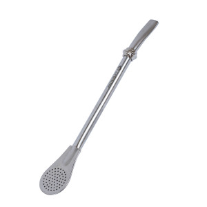 Bombilla do Yerba Mate "Liza" Inox z Pierścieniem Chłodzącym 19cm – Cebador (Słomka z Filtrem – Łyżeczka, Rurka Filtrująca)