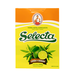 Yerba Mate Selecta Limón y Cedrón 500g (0,5kg Suszu) Cytryna i Werbena Cytrynowa – Eno Brönstrup S.A. (EBSA) | Paragwajska