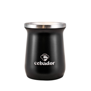 Matero Termiczne ze Stali Nierdzewnej do Yerba Mate TermoMate PRO Czarne z Logo Cebador 250ml – Cebador