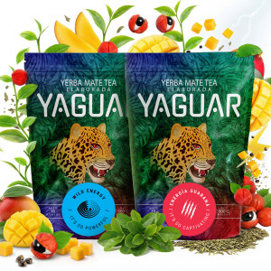 Dwupak Yerba Mate Yaguar: Energía Guaraná 500g i Wild Energy 500g (1kg Suszu) – Venusti | Brazylijska