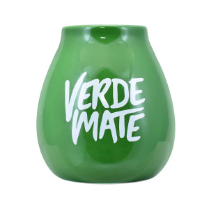 Matero Ceramiczne / Tykwa do Yerba Mate z Logo Verde Mate Zielona 350ml – Cebador