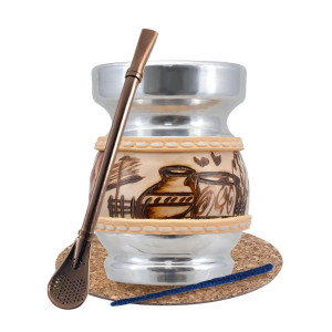Zestaw Akcesoriów do Yerba Mate: Matero z Drewna Palo Santo "Salvador" + Bombilla + Akcesoria