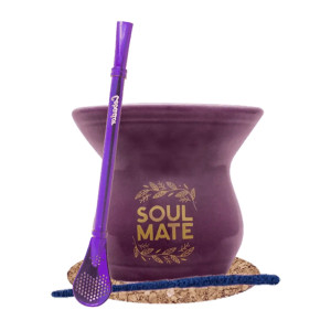 Zestaw Akcesoriów do Yerba Mate: Matero Ceramiczne / Tykwa "Pepita" + Bombilla + Akcesoria