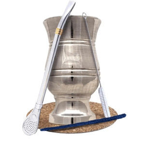 Zestaw Akcesoriów do Yerba Mate: Matero z Drewna Palo Santo "Porongo" + Bombilla + Akcesoria