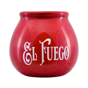 Matero Ceramiczne / Tykwa do Yerba Mate z Logo El Fuego Czerwona 300ml – Cebador