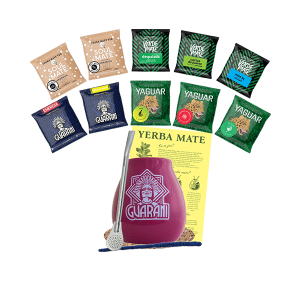 Zestaw do Yerba Mate: Matero Ceramiczne / Tykwa + Bombilla + Próbki Yaguar, Guarani, Verde Mate, Soul Mate 10x50g (0,5kg Suszu) + Akcesoria – Startowy