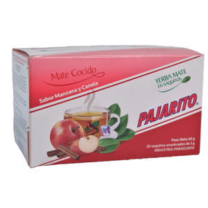 Yerba Mate Pajarito Cocido Sabor Manzana y Canela (w Saszetkach) 20x3g (60g Suszu) Jabłkowo-Cynamonowa – Lauro Raatz | Paragwajska