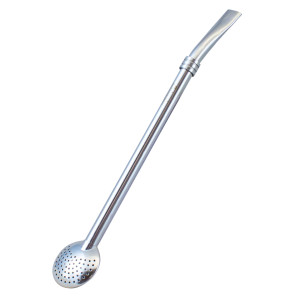 Bombilla do Yerba Mate Chimarrão "Bomba" Inox z Pierścieniem Chłodzącym 19cm – Cebador (Słomka z Filtrem – Bomba, Rurka Filtrująca)