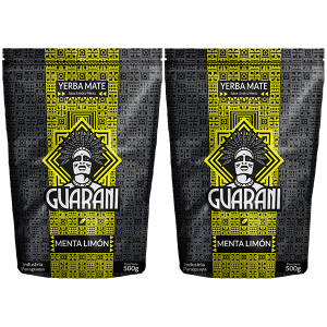 Dwupak Yerba Mate 2x Guarani Menta Limón 500g (1kg Suszu) Miętowo-Cytrynowa – Venusti (Susz EBSA) | Paragwajska