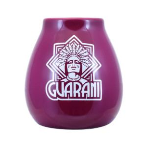 Matero Ceramiczne / Tykwa do Yerba Mate z Logo Guarani Fioletowa 350ml – Cebador