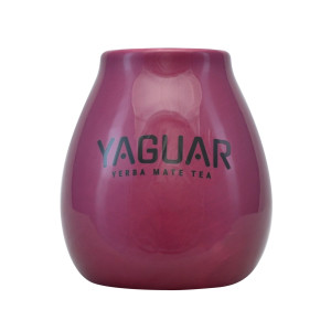 Matero Ceramiczne / Tykwa do Yerba Mate z Logo Yaguar Purpurowa 350ml – Cebador