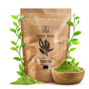 Japońska Herbata Zielona Matcha (Organiczna) 500g (0,5kg) – Zielona Herbata z Japonii – 100% Naturalna Herbata – Herbata w Proszku – Mary Rose
