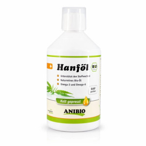 Anibio BIO Hanföl mit Omega 3-6 für Hunde und Katzen 250 ml