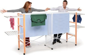 Foppapedretti 9900423603 Stendibiancheria Allungabile Pieghevole Con Ruote - 9900423603 Allungo Naturale