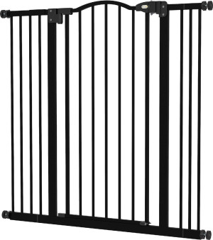 allmypets 99u3bk Cancellino Per Cani Estensibile Senza Viti Regolabile Da 74-100 Cm In Metallo Colore Nero - 99u3bk