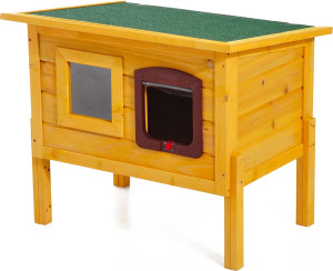 allmypets D30130 Cuccia Per Gatti Da Esterno Casetta In Legno Di Abete 70x51.5x60 Cm - D30130