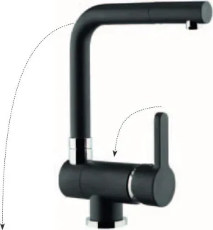 Argo 2455p Rubinetto Cucina Miscelatore Sottofinestra Monocomando Colore Nero Opaco - 2455p Como
