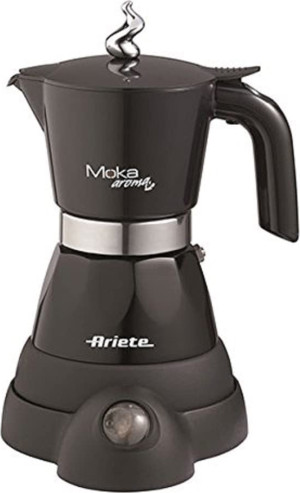 Ariete 00m135811ar0 Moka Aroma Elettrica 1358 Caffettiera Elettrica Moka 2 O 4 Tazze Caffè Macinato In Polvere Colore Nero - 00m135811ar0