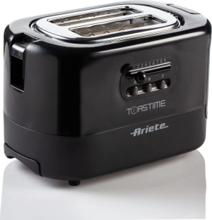 Ariete 0159 Tostapane 2 Fette Potenza 700 Watt 9 Livelli Di Cottura Funzione Scongelamento E Vassoio Raccoglibriciole Colore Nero - 0159 Toastime