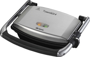 Ariete 1911 Tostapane Piastra Per Toast Antiaderente Potenza 1000 Watt Colore Nero/acciaio - Toast & Grill Slim - 1911