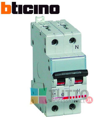 BTicino Fc810n/25/fc810nc25 Interruttore Magnetotermico 1p+n 25a 4.5ka Btif810n/25 - Fc810n/25/fc810nc25