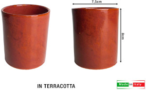 barone ceramica Br039 Bicchiere Terracotta 8x8 Cm Senza Manico Cc 200 - Br039