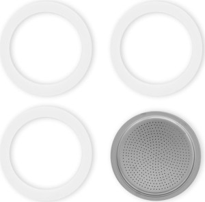 Bialetti 800004 Confezione 3 Guarnizioni E Filtro 6 Tazze Moka Express E Dama Gomma Alluminio 0 - 800004