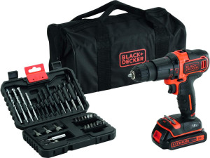 Black & Decker Bdchd18s32 Trapano Avvitatore A Batteria Percussione 18v Litio Serraggio 17.5 /40 Nm Cordless Ricaricabile - Bdchd18s32