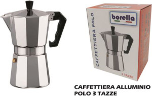borella Bor1678 Caffettiera Polo 3 Tazze - Bor1678