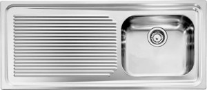 011046.D1.01.2016 Lavello Cucina 1 Vasca Con Gocciolatoio Sx In Acciaio Inox 116 X 50 Cm - 011046.D1.01.2016
