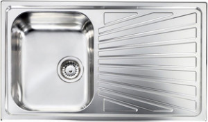 011443.S1.01.2016 Lavello Cucina 1 Vasca Con Gocciolatoio Dx In Acciaio Inox 86 X 50 Cm - 011443.S1.01.2016