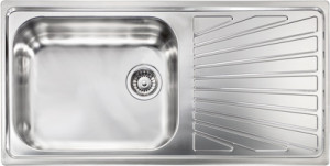 011446.S1.01.2018 Lavello Cucina 1 Vasca Con Gocciolatoio Dx In Acciaio Inox 100 X 50 Cm - 011446.S1.01.2018