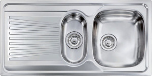 011545dcssp Lavello Cucina 1 Vasca E 1/2 Da Incasso Sottotop Con Gocciolatoio A Sinistra Larghezza 100 Cm In Acciaio Inox - 011545dcssp Mondial