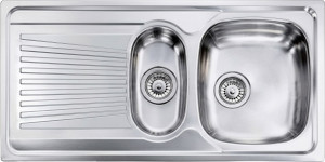 011555.D1.01.2018 Lavello Cucina 1 Vasca E Mezzo Con Gocciolatoio Sx In Acciaio Inox 100 X 50 Cm - 011555.D1.01.2018