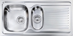 011555.S1.01.2018 Lavello Cucina 1 Vasca E Mezzo Con Gocciolatoio Dx In Acciaio Inox 100 X 50 Cm - 011555.S1.01.2018