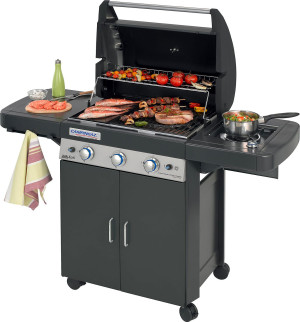 campingaz 2000033886 Barbecue A Gas Da Giardino Bbq Da Esterno Con Coperchio Ruote E Fornello Laterale Potenza 9.6+2.3 Kw - 2000033886 - 3 Series