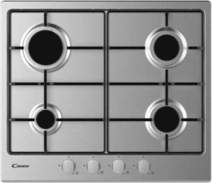 Candy Cel6pbrx Piano Cottura 4 Fuochi A Gas Da Incasso Larghezza 60 Cm Colore Inox - Cel6pbrx Serie Timeless