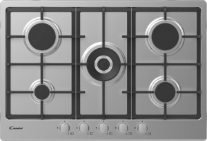 Candy Chg 74 Wx Chg 74 Wx Serie Timeless Piano Cottura 5 Fuochi A Gas 75 Cm Griglie In Ghisa (1 Bruciatore Doppia Corona) Colore Inox