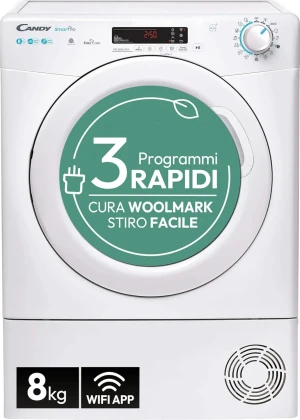 Candy Csoeh8a2de-S Asciugatrice Csoeh8a2de-S 8 Kg Classe E (Ex Classe A++) Pompa Di Calore Profondità 58,5 Cm Wi-Fi Partenza Ritardata Smart Pro