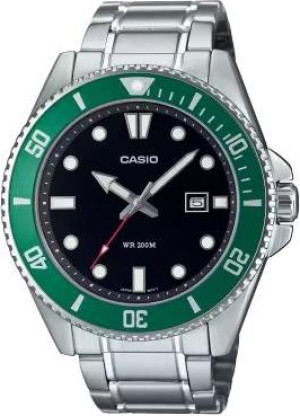 Casio Mdv 107d 3avef Orologio Uomo Analogico In Acciaio Colore Nero Inox Standard - Mdv 107d 3avef