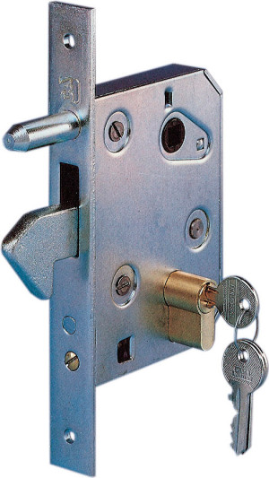 combi arialdo 350 Serratura Per Cancelli Cilindro Sagomato Da Infilare Gancio Sporgente Scatola 95x130 Mm Quadro 8 Mm Entrata 60 Mm - 350