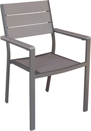vivagarden At804105-Taup Sedia Per Esterni Impilabile In Alluminio/polywood Dimensioni 58x58x89 Cm Colore Taupe - Confucio