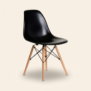 dechome Hf807035-Nero Sedia Cucina Soggiorno Design Moderno In Acciaio E Legno 53x46x82,5 Cm Colore Marrone E Nero - Pavia