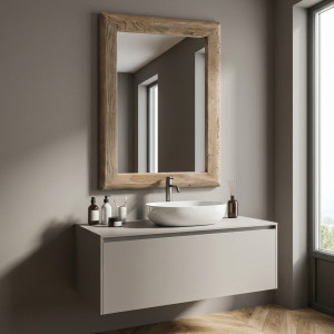dechome Mo806730 Specchio Bagno Rettangolare In Legno 50,5x70,5 Cm Colore Marrone